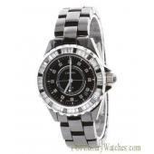 Replica Chanel Stainless Steel Black Watch