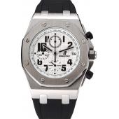 Audemars Piguet Royal Oak Offshore White Dial Stainless Steel Case Black Rubber Strap