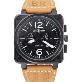 Bell and Ross BR 03-94 Black Dial Black Case Beige Leather Strap