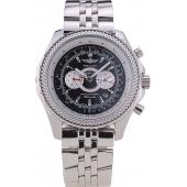 Cheap Breitling Bentley Chronograph Black Dial Stainless Steel Strap 98192