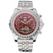 Replica Breitling Bentley Mulliner Tourbillon Red Dial Stainless Steel Case And Bracelet  622736