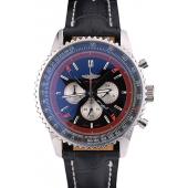 Breitling Certifie Black Leather Strap Black Dial Chronograph 80176