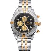 Breitling Chronomat Black Dial Stainless Steel And Gold Bracelet  622429