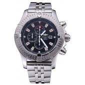 Breitling Chronomat Evolution Black Dial Stainless Steel Bracelet  622515