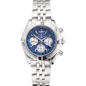 Breitling Chronomat Quartz Blue Dial Stainless Steel Case And Bracelet Replica