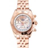 Breitling Chronomat Quartz Pearl Dial Rose Gold Case And Bracelet