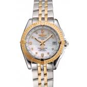 Cheap Breitling Colt Lady Pearl Dial Diamond Hour Marks Gold Bezel Stainless Steel Case Two Tone Bracelet