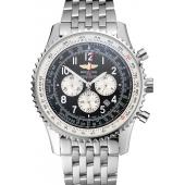 Breitling Navitimer Black Dial White Subdials Stainless Steel Case And Bracelet