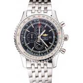 Replica Breitling Navitimer World Black Dial Stainless Steel Bracelet  622512