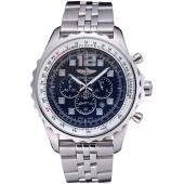 Breitling Professional Chronospace Black Dial Stainless Steel Bracelet  622505