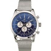 Breitling Transocean Stainless Steel Case Blue Dial