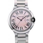 Cheap Cartier Ballon Bleu 38mm Pink Dial Stainless Steel Case And Bracelet