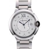 Cheap Cartier Ballon Bleu 38mm White Dial Stainless Steel Case And Bracelet