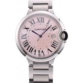 Replica Cartier Ballon Bleu 42mm Pink Dial Stainless Steel Case And Bracelet