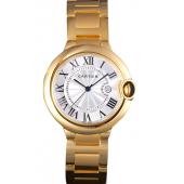 Cartier Ballon Bleu 42mm White Dial Gold Case And Bracelet