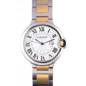 Cartier Ballon Bleu 42mm White Dial Stainless Steel Case Two Tone Bracelet