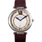 Cartier Ballon Bleu Brown Leather Strap  621448