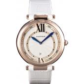 Replica Cartier Ballon Bleu White Leather Strap  621449