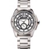 Cartier Calibre De Cartier Small Seconds Black And White Dial Stainless Steel Case And Bracelet