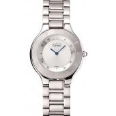 Cheap Cartier Must White Dial Stainless Steel Case And Bracelet