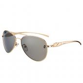 Cartier Panthere Aviator Gold Frame Light Grey Lenses Sunglasses 308186