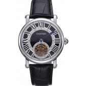 Replica Cartier Rotonde Flying Tourbillon Black Dial 621955