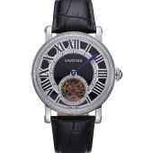 Cartier Rotonde Flying Tourbillon Diamonds Black Dial 621953