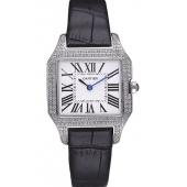 Cartier Santos 100 Diamond Silver Bezel 621909