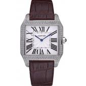 Cartier Santos 100 Diamond Silver Bezel 621926