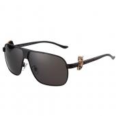 Cartier Screw And Panthere Decor Black Frames Black Lenses Sunglasses  308134