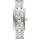 Cartier Tank Americaine 21mm White Dial Stainless Steel Case And Bracelet Replica