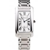 Cartier Tank Americaine 37mm White Dial Stainless Steel Case And Bracelet