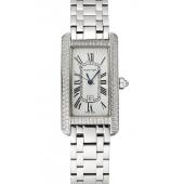 Cartier Tank Americaine White Dial Diamond Bezel Stainless Steel Case And Bracelet 1453777