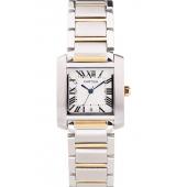 Cheap Cartier Tank Francaise 29mm White Dial Stainless Steel Case Two Tone Bracelet