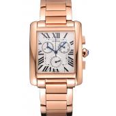 Replica Cartier Tank MC White Dial Rose Gold Case And Bracelet  622702