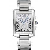 Cartier Tank MC White Dial Stainless Steel Case And Bracelet  622697 Replica