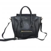 Cheap Celine  18364 2way Cow Leather Black Bag