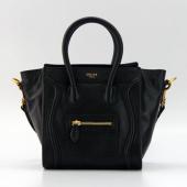 Celine  64410 Cow Leather Black Handbag Replica