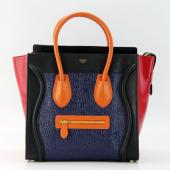 Celine 80017 2way Cow Leather Blue HM04146