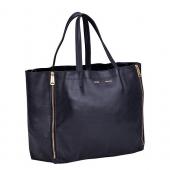 Replica Celine Cabas Gusset Large Black Leather Shoulder Bag