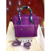 Celine Handbag Calfskin Purple