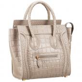 Celine Micro Luggage Crocodile Grey