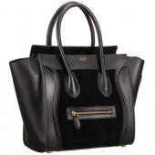 Celine Mini Luggage Black Leather/Suede Leather