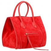 Celine Phantom Luggage Suede Leather Red Replica