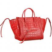 Celine Phantom Medium Red Crocodile Leather