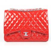 Replica Quality Chanel 01116 Red Enamel Medium Bag