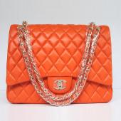 Cheap Chanel  Flap bags 01116 Orange HandBags Ladies