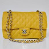 Chanel  Flap bags 1112 Yellow Cow Leather Small Bag