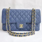 Cheap Chanel  Flap bags 1112 Blue Cow Leather Cross Body Bag