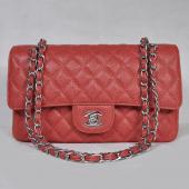 Cheap Chanel  Flap bags 1112 Red Cow Leather Small Handbag